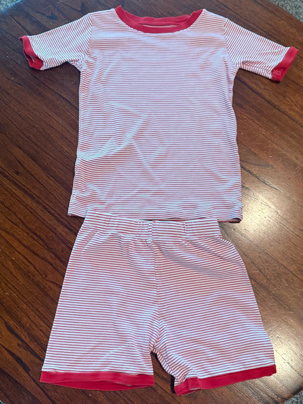 LAKE Pajamas Kids Red & White Striped Set Size 8